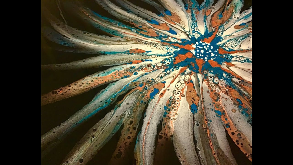 acrylic painting swipe techniques - flower swipe